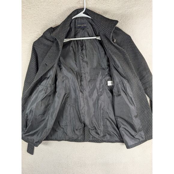 Banana Republic Trench Coat Womens XS Gray Belted Big Buttons Wool Blend - Picture 14 of 16